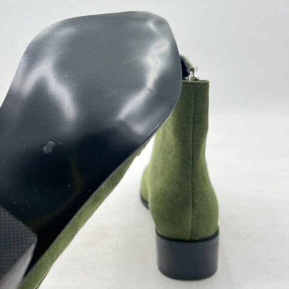 FSJ Women Comfy Western Flat Ankle Boots Low Heel Pointed Toe Side Zipper Bootie - Picture 5 of 7